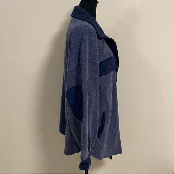 Free People Jacket Women's Size Large Oceania Blue Ruby Jacket oversized Shacket - Picture 5 of 17